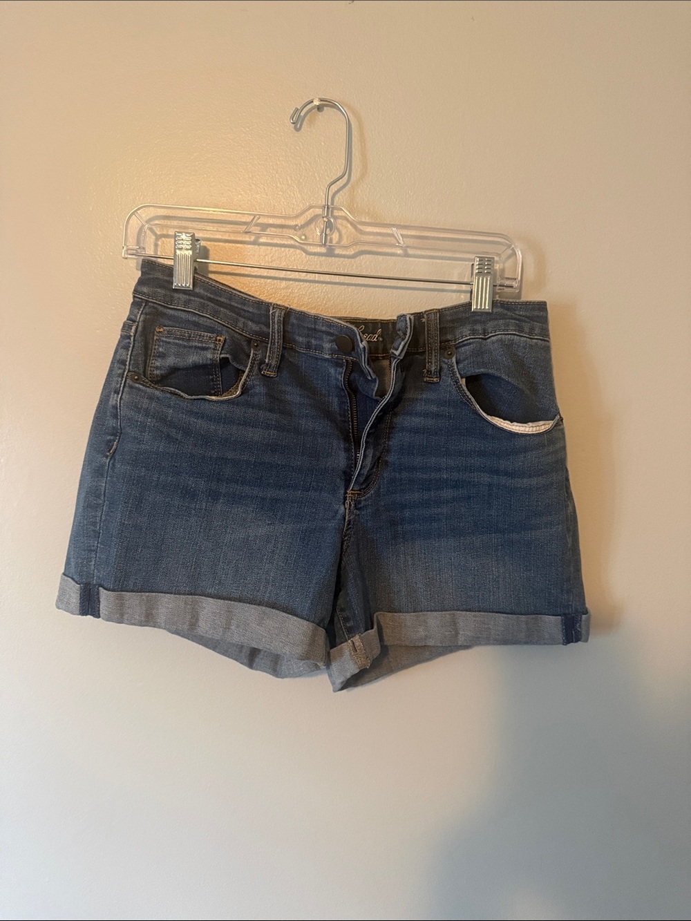 Universal Thread Dark Blue Denim Cuffed Jean Shorts